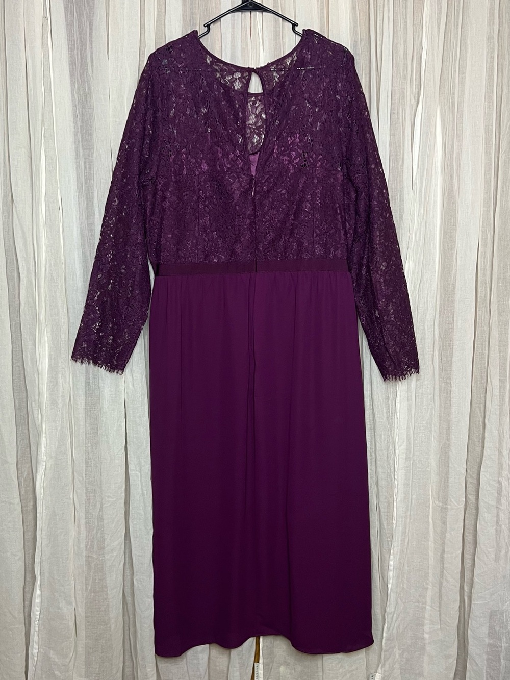 NWT City Chic Lace Bodice Draped Front Midi Dress - Picture 5 of 7